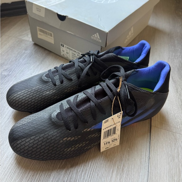 Adidas Black and Blue Soccer Cleats New size 11.5